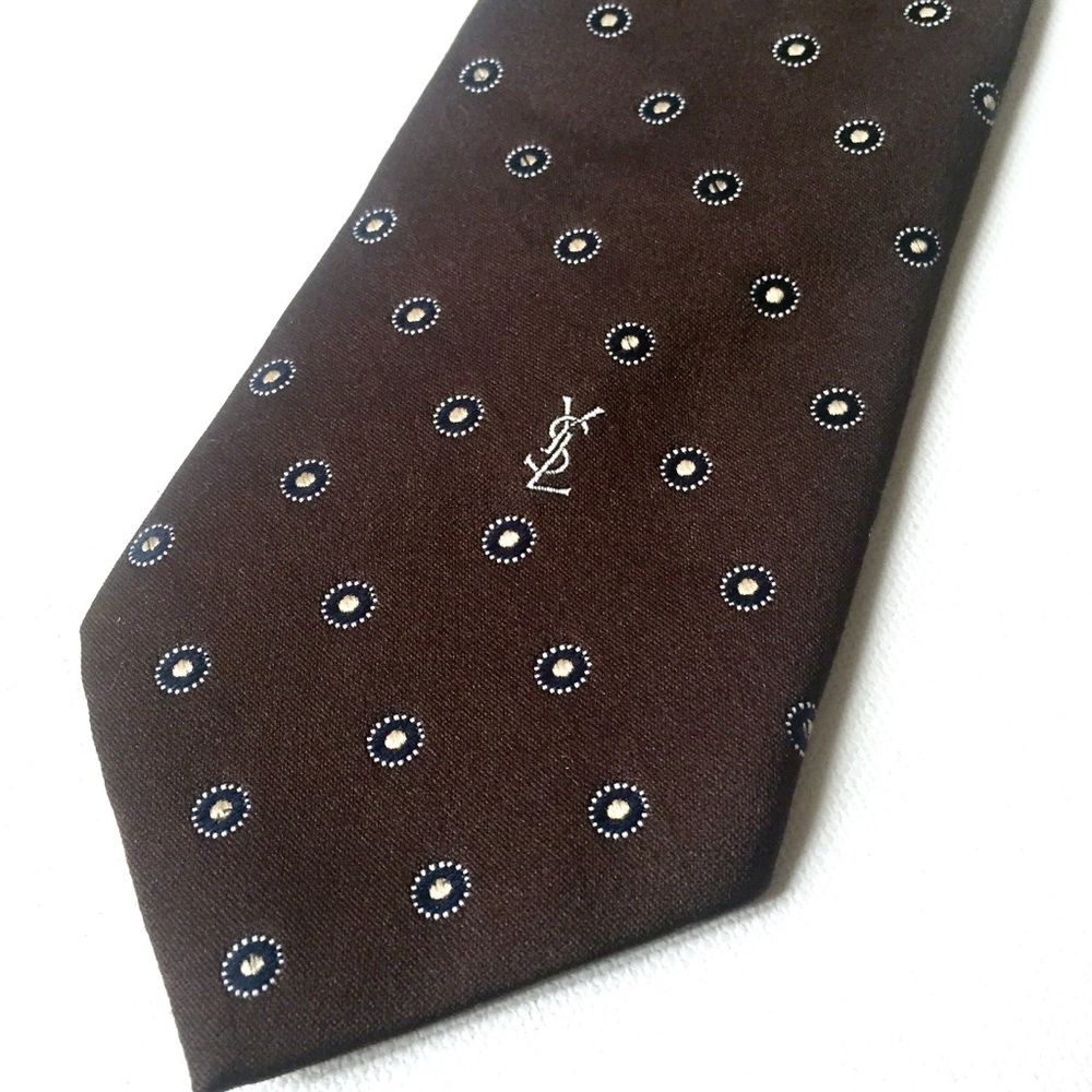 Yves Saint Laurent Mens Vintage Tie YSL Monogram
